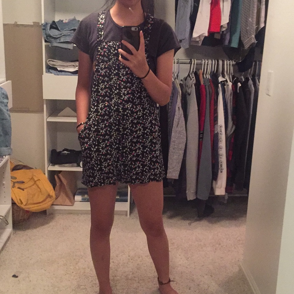 Floral Overall Romper